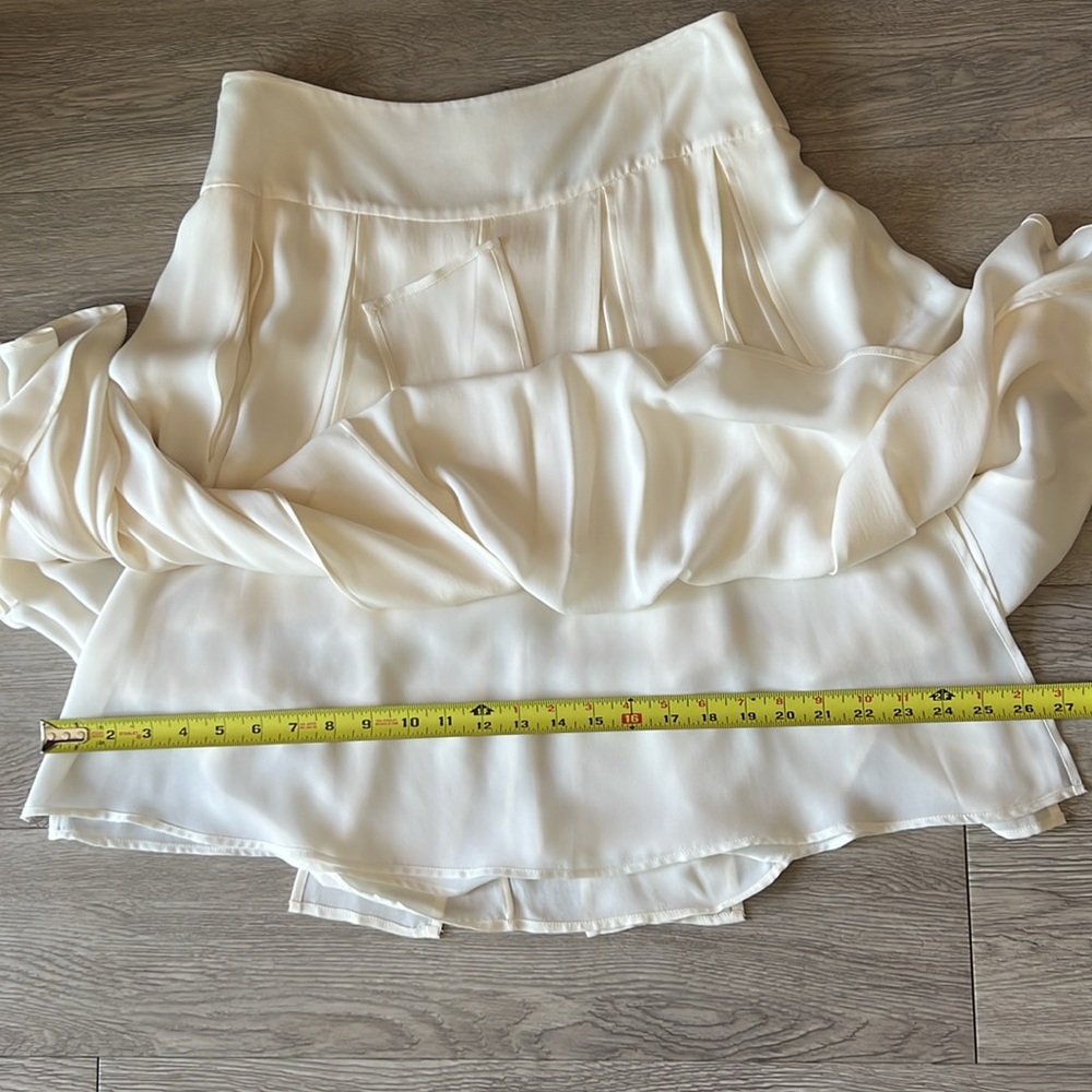 RALPH LAUREN Ivory Silk Pleated Car Wash Panel Skirt Vintage Luxury White 8 - Picture 9 of 13